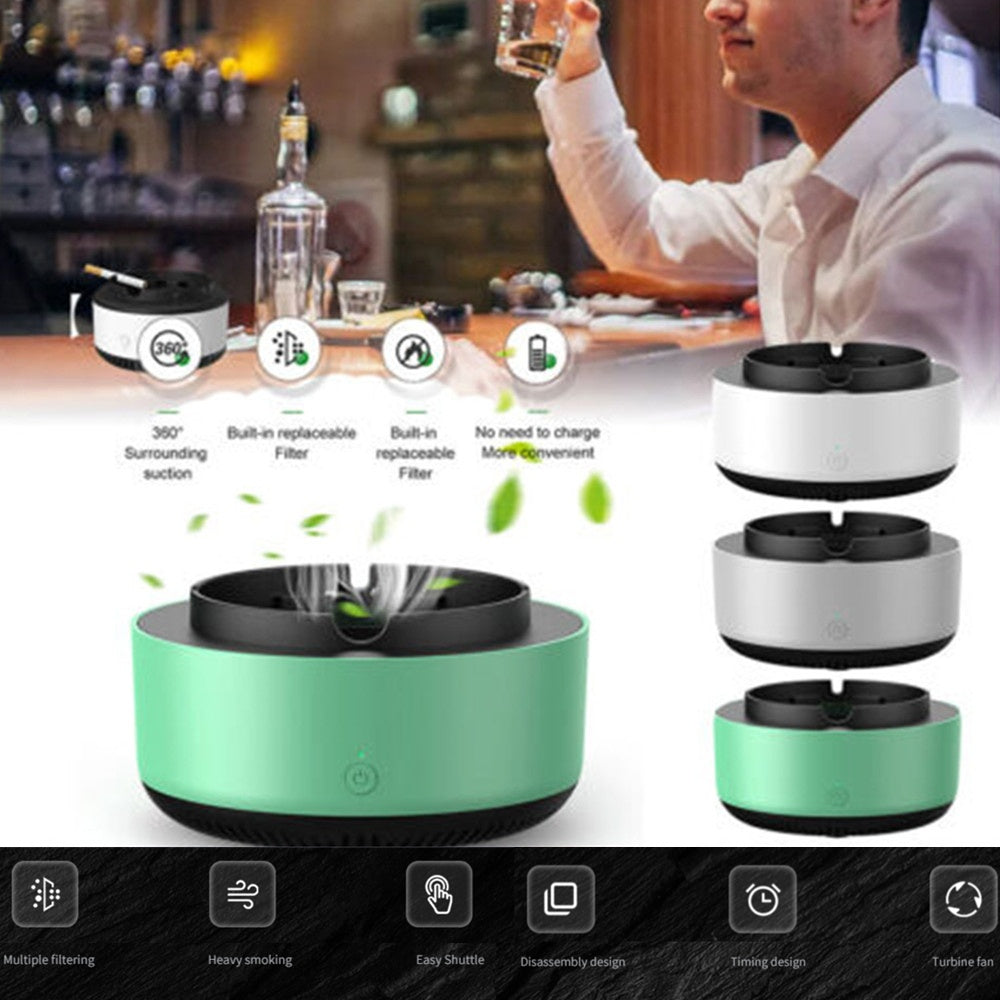 Portable Smoke Purifier Ashtray with Anion Air Purification Tech