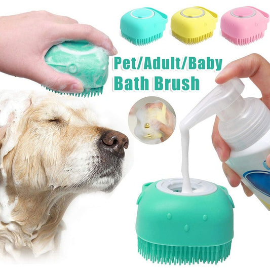 Silicone Dog Bath Gloves Brush Cat Pet Grooming Shampoo Comb