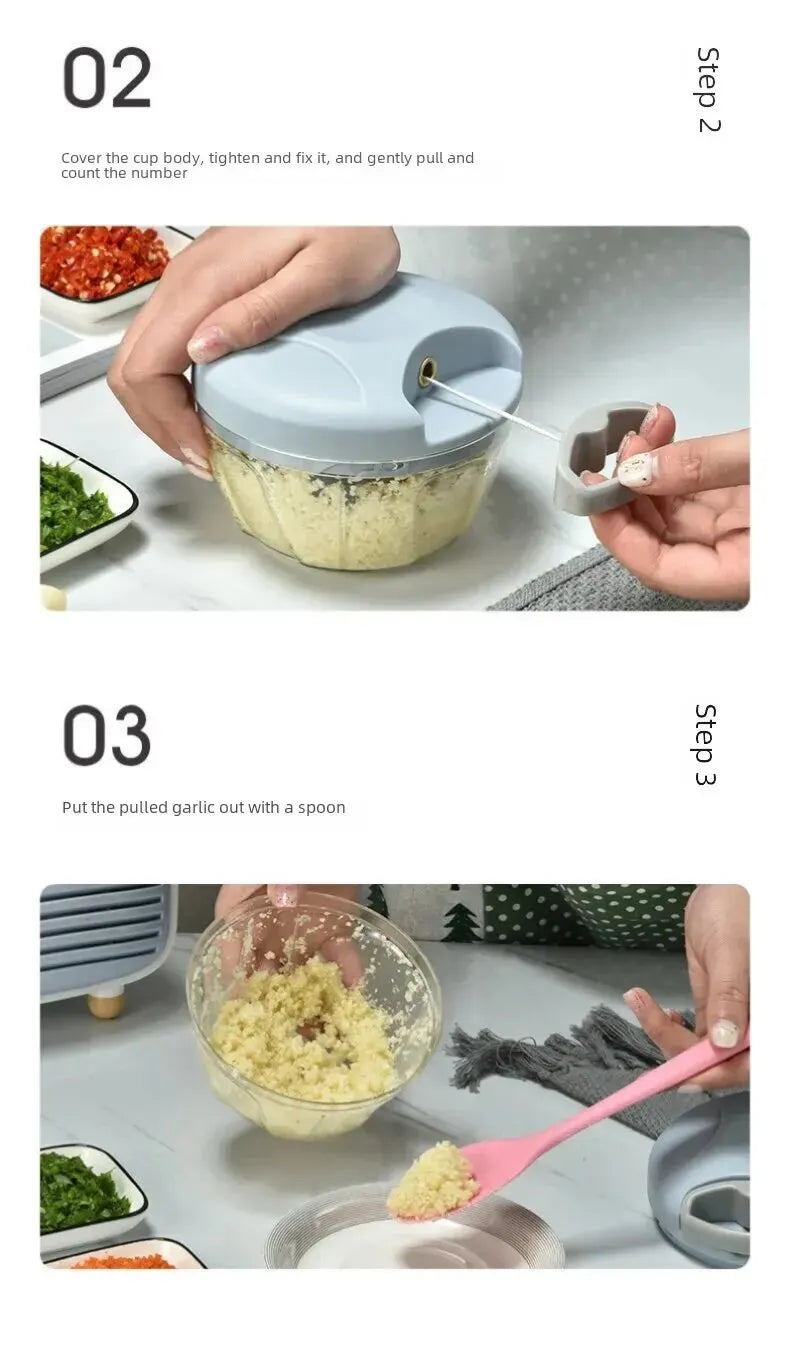 Multifunction Manual Grinder for Kitchen Use – Garlic, Ginger, Meat, Veggie Chopper Tool