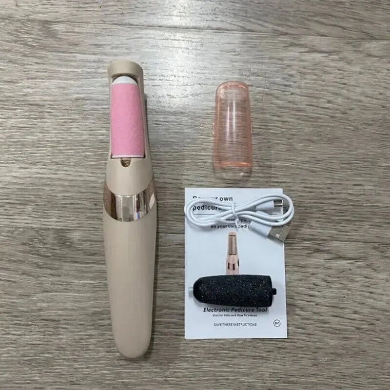 Pink Electric Foot File Callus Remover Pedicure Care Tool