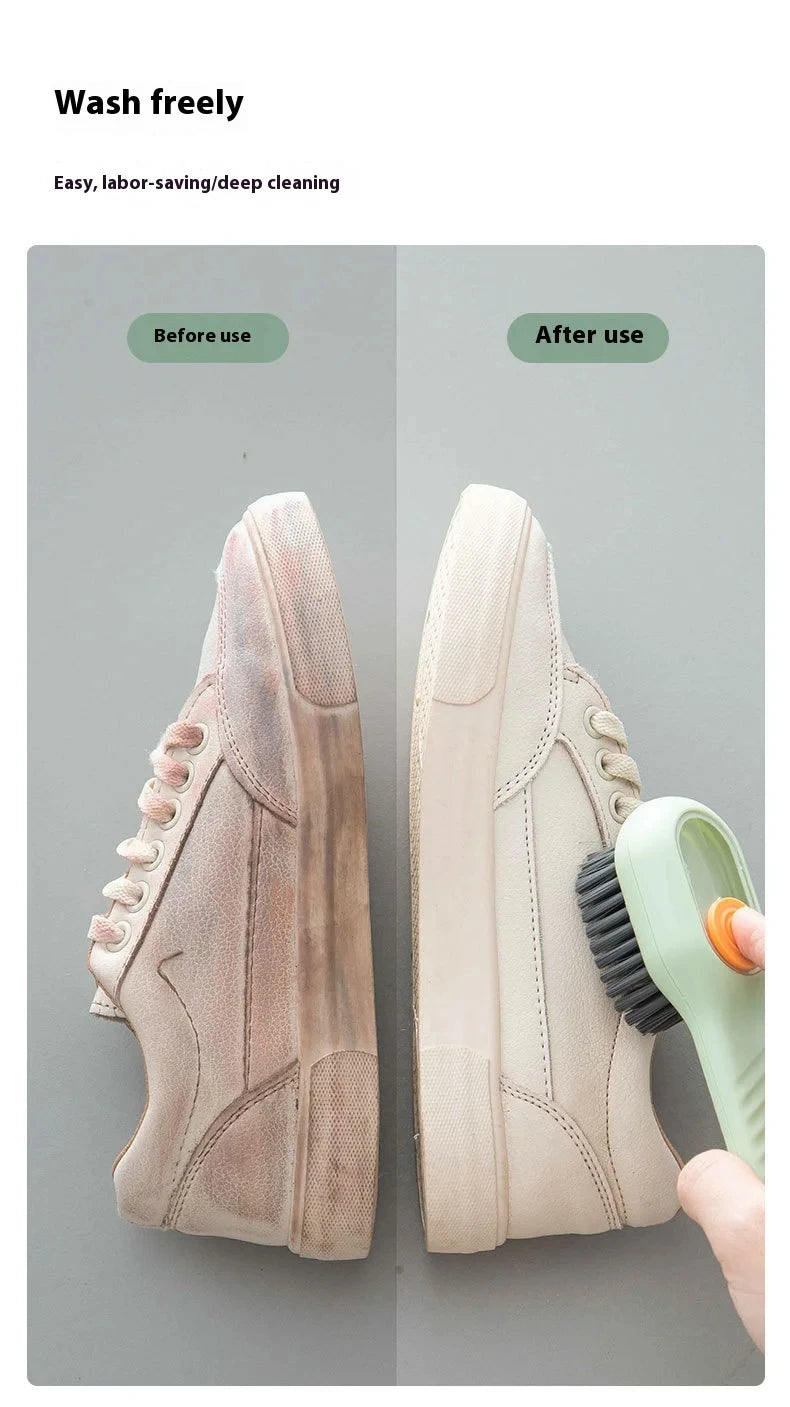 Portable Shoe Cleaner Brush – Liquid Dispense and Soft Bristles