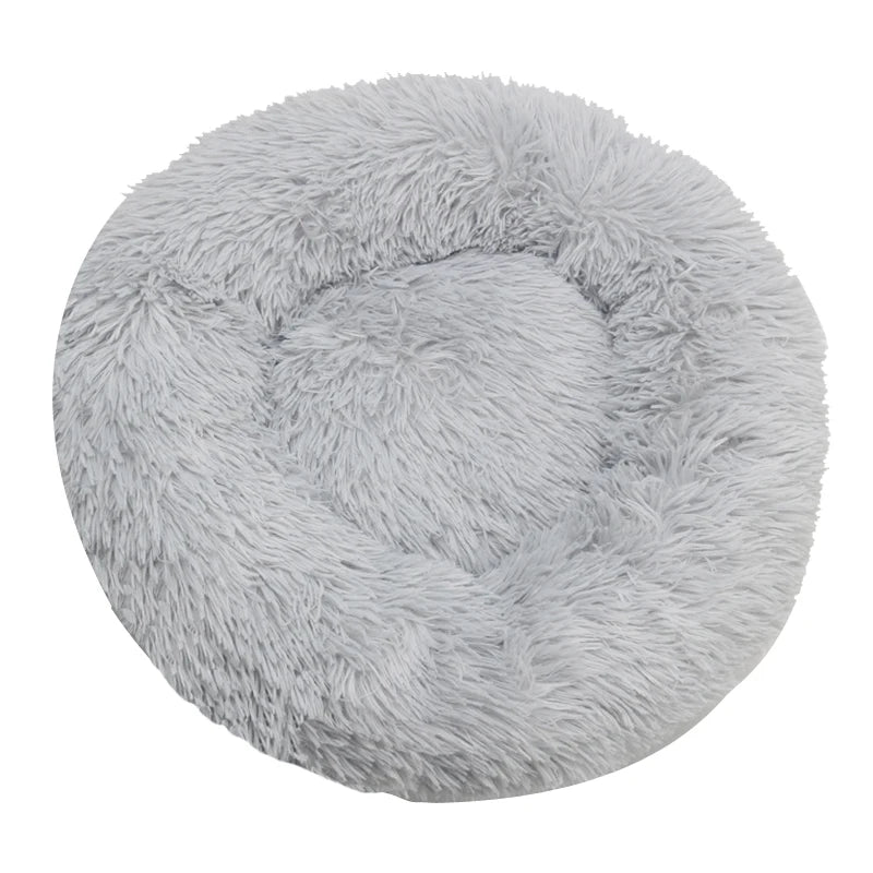 Round Dog Bed Winter Warm Plush Cat Bed Washable Sofa