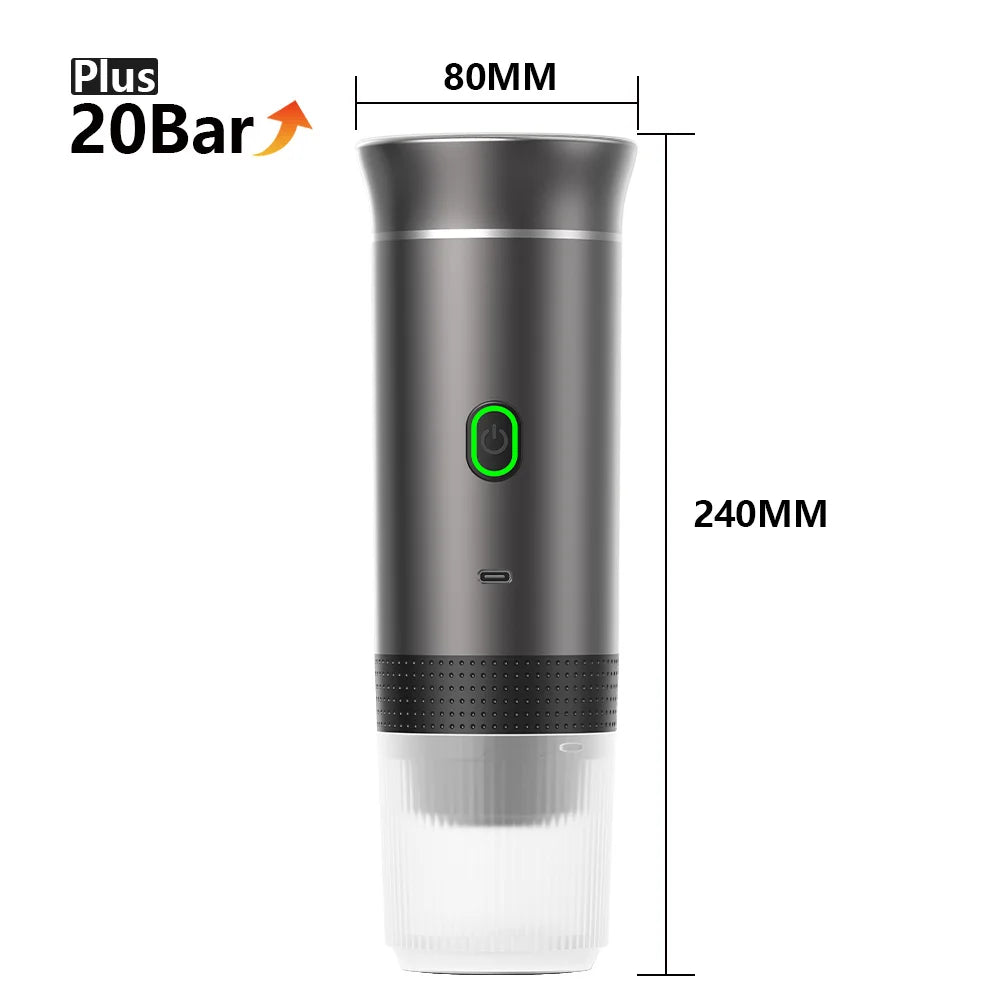 Portable 3-in-1 Espresso Maker for Car, Home, Travel Use