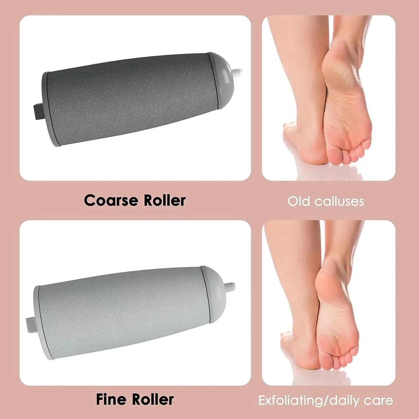 Pink Electric Foot File Callus Remover Pedicure Care Tool