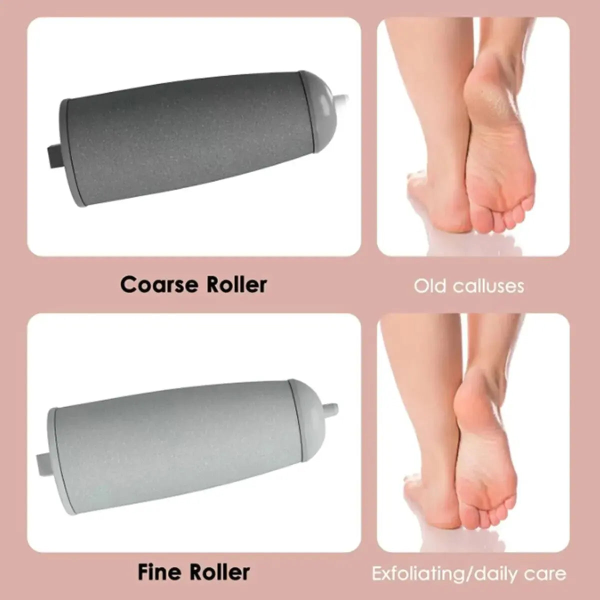 Pink Electric Foot File Callus Remover Pedicure Care Tool