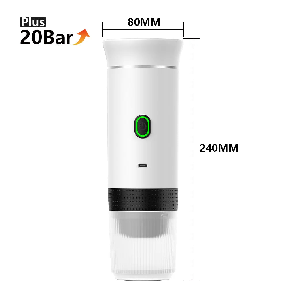 Portable 3-in-1 Espresso Maker for Car, Home, Travel Use