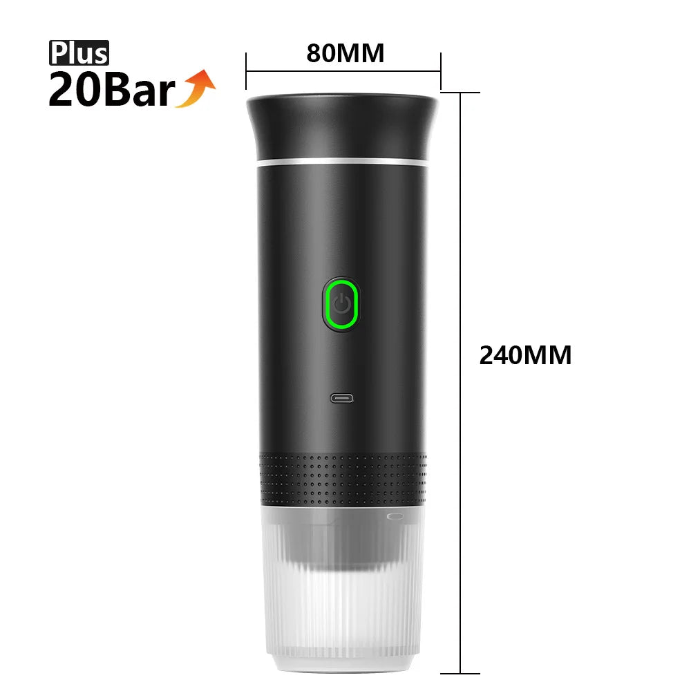 Portable 3-in-1 Espresso Maker for Car, Home, Travel Use