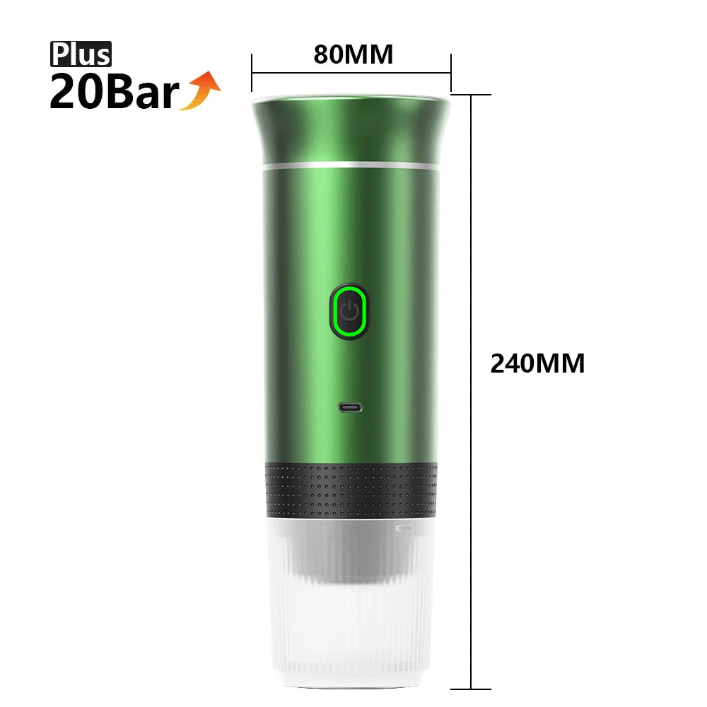 Portable 3-in-1 Espresso Maker for Car, Home, Travel Use