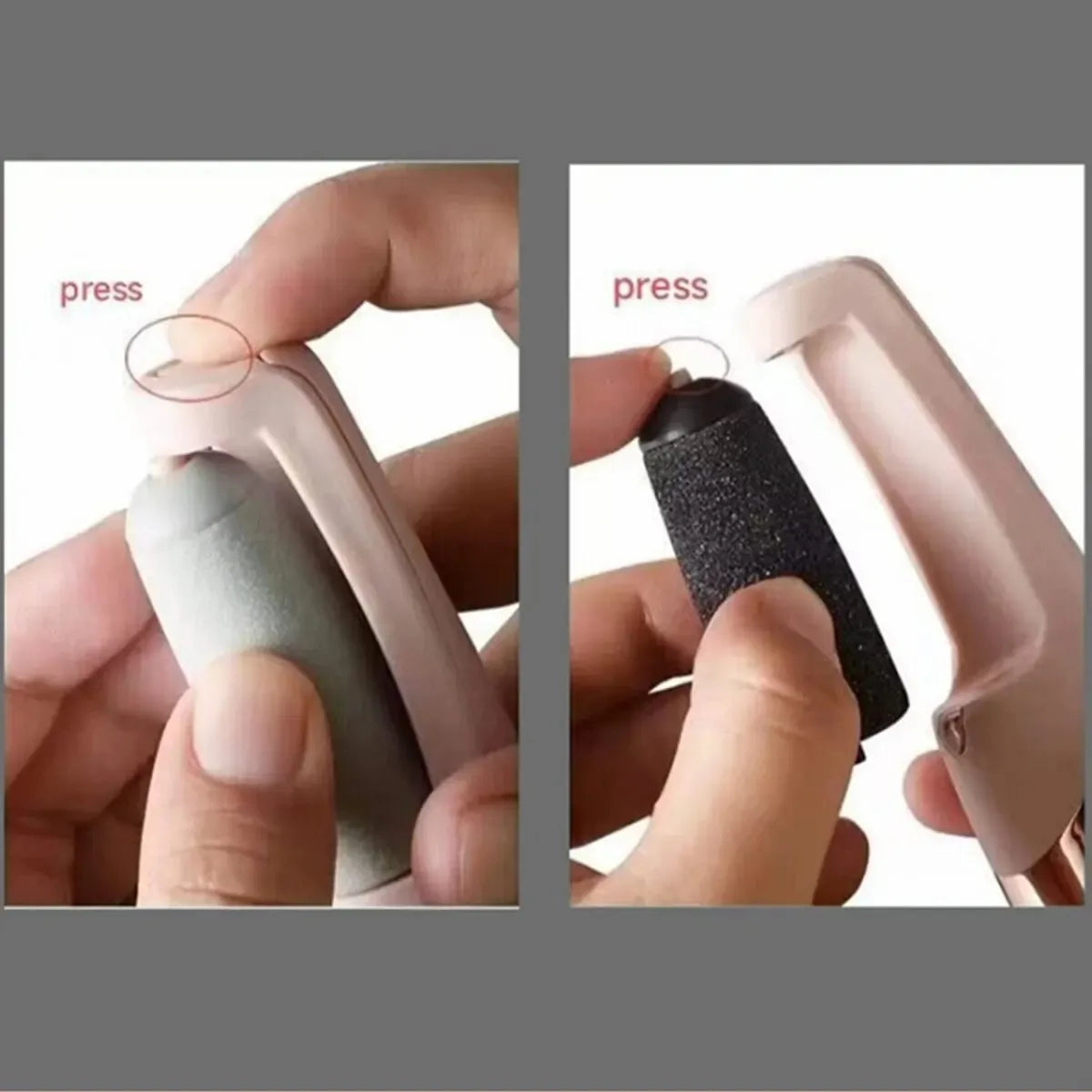 Pink Electric Foot File Callus Remover Pedicure Care Tool