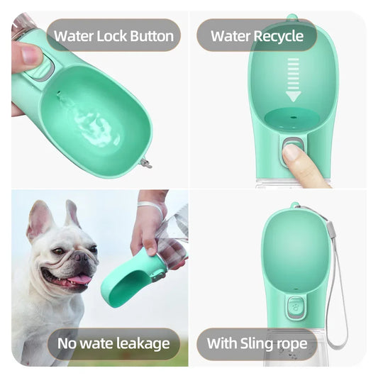 Portable Dog Water Bottle Leakproof Outdoor Pet Drinking Bowl Supplies
