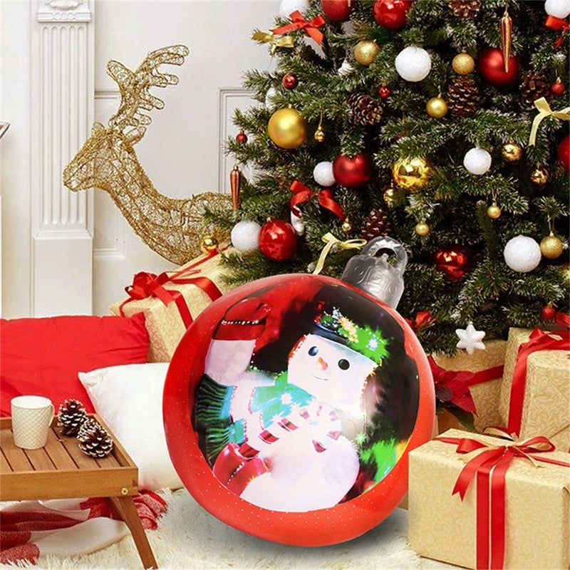 60CM PVC Inflatable Christmas Ornament Ball Outdoor Giant Holiday Decoration