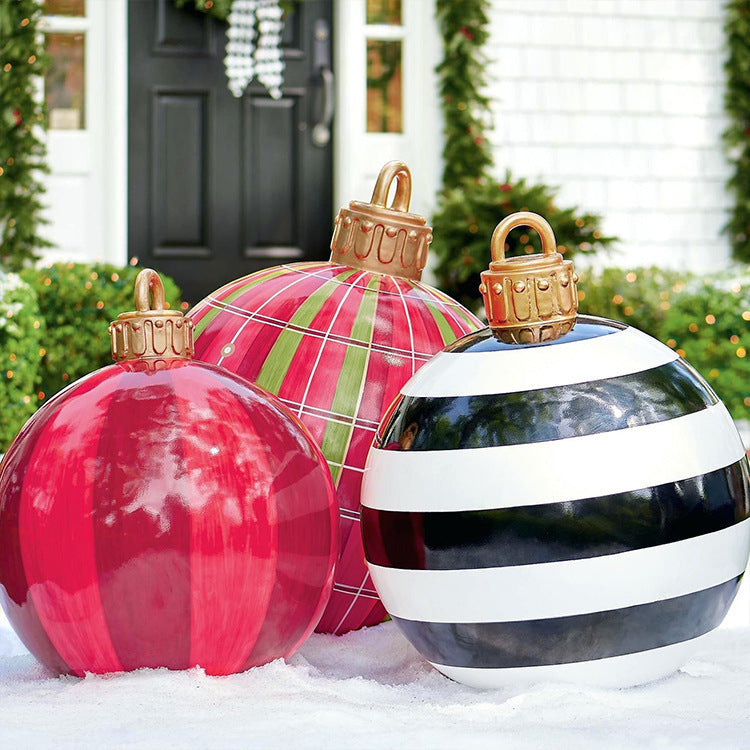 60CM PVC Inflatable Christmas Ornament Ball Outdoor Giant Holiday Decoration
