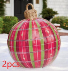 60CM PVC Inflatable Christmas Ornament Ball Outdoor Giant Holiday Decoration