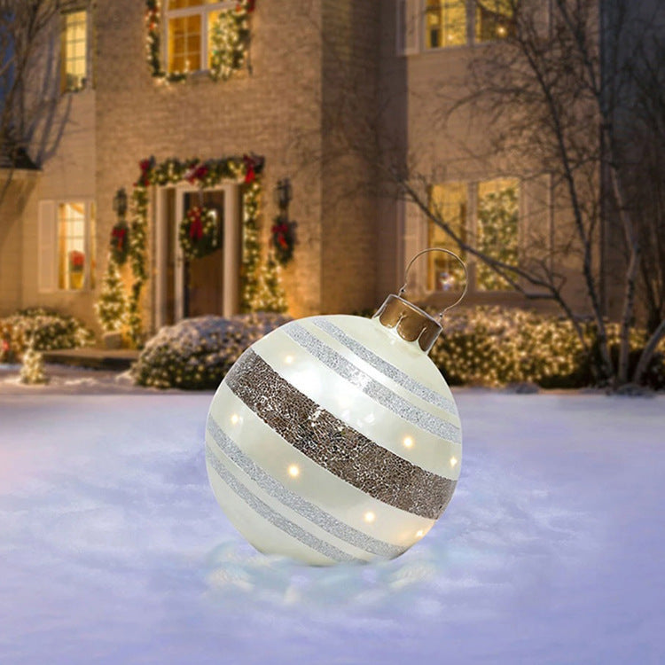 60CM PVC Inflatable Christmas Ornament Ball Outdoor Giant Holiday Decoration