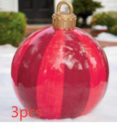 60CM PVC Inflatable Christmas Ornament Ball Outdoor Giant Holiday Decoration