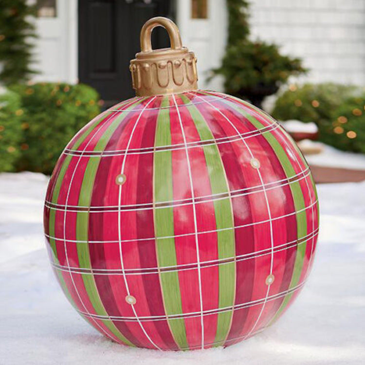 60CM PVC Inflatable Christmas Ornament Ball Outdoor Giant Holiday Decoration