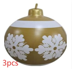 60CM PVC Inflatable Christmas Ornament Ball Outdoor Giant Holiday Decoration