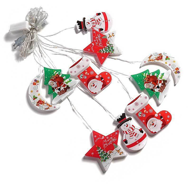 Christmas Painted Curtain Lights Holiday Ambience Rubber Wire Indoor Décor
