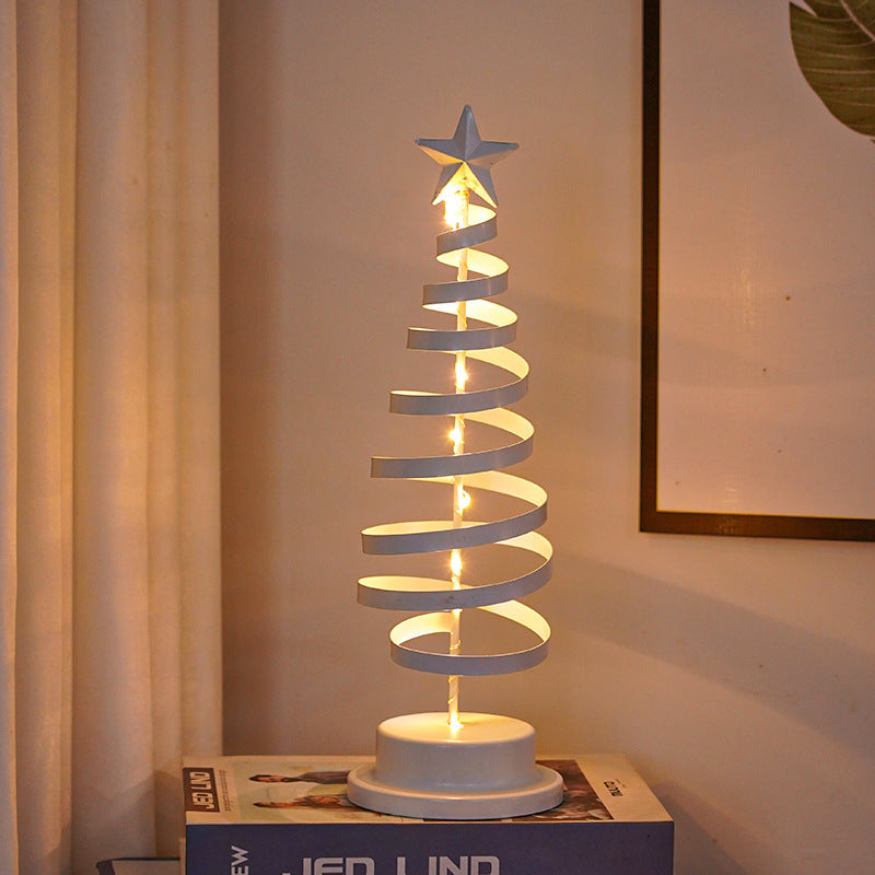 LED Spiral Christmas Tree Table Lamp for Festive Home Décor