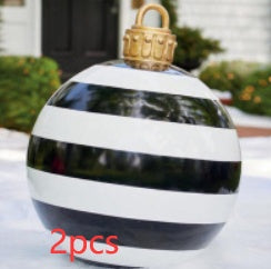 60CM PVC Inflatable Christmas Ornament Ball Outdoor Giant Holiday Decoration