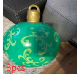60CM PVC Inflatable Christmas Ornament Ball Outdoor Giant Holiday Decoration