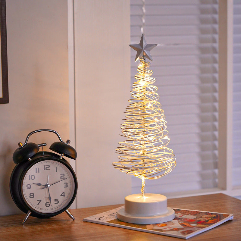 LED Spiral Christmas Tree Table Lamp for Festive Home Décor