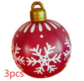 60CM PVC Inflatable Christmas Ornament Ball Outdoor Giant Holiday Decoration