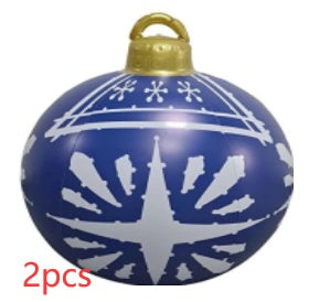60CM PVC Inflatable Christmas Ornament Ball Outdoor Giant Holiday Decoration