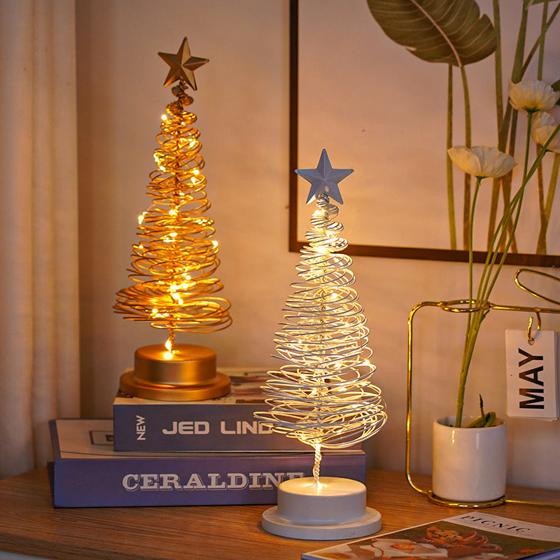 LED Spiral Christmas Tree Table Lamp for Festive Home Décor