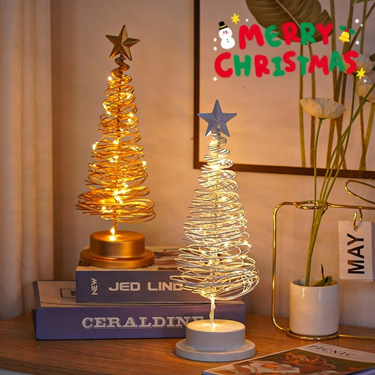 LED Spiral Christmas Tree Table Lamp for Festive Home Décor