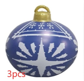 60CM PVC Inflatable Christmas Ornament Ball Outdoor Giant Holiday Decoration