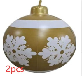 60CM PVC Inflatable Christmas Ornament Ball Outdoor Giant Holiday Decoration