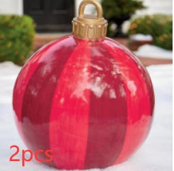 60CM PVC Inflatable Christmas Ornament Ball Outdoor Giant Holiday Decoration