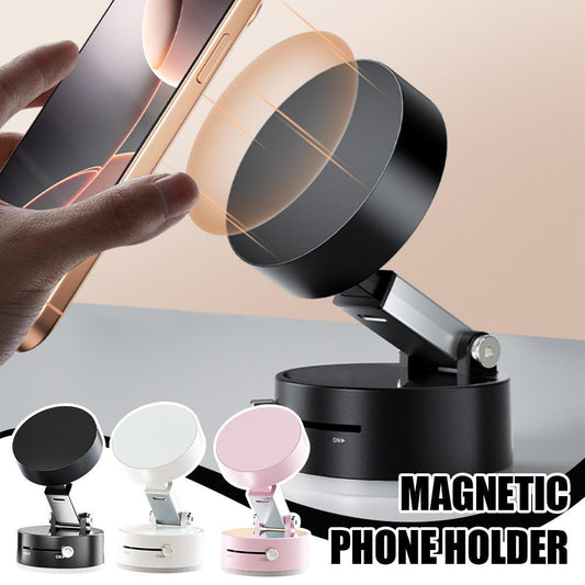 Foldable Magnetic Vacuum Car Phone Holder Suction Cup Hands-Free Mount