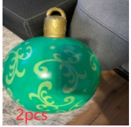60CM PVC Inflatable Christmas Ornament Ball Outdoor Giant Holiday Decoration