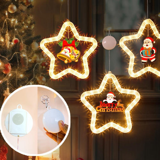 LED Christmas Star Light Pendant Decoration for Windows Doors Holiday Décor