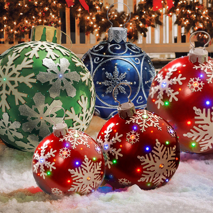 60CM PVC Inflatable Christmas Ornament Ball Outdoor Giant Holiday Decoration
