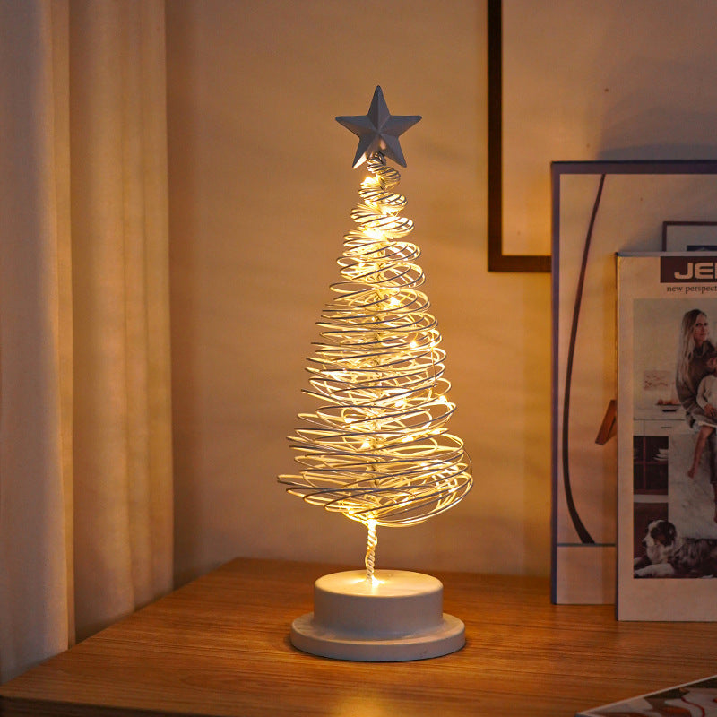 LED Spiral Christmas Tree Table Lamp for Festive Home Décor