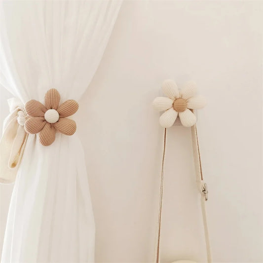 Nordic Wooden Flower Wall Hook – Minimalist Kids Room Decor