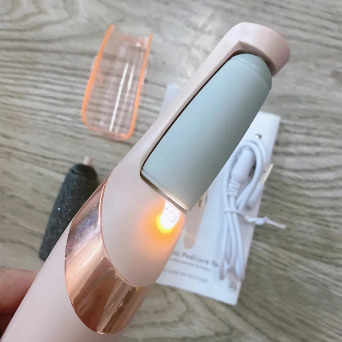 Pink Electric Foot File Callus Remover Pedicure Care Tool