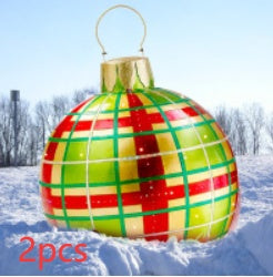 60CM PVC Inflatable Christmas Ornament Ball Outdoor Giant Holiday Decoration