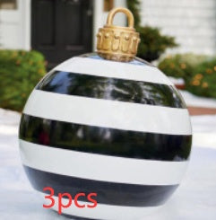 60CM PVC Inflatable Christmas Ornament Ball Outdoor Giant Holiday Decoration