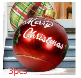 60CM PVC Inflatable Christmas Ornament Ball Outdoor Giant Holiday Decoration