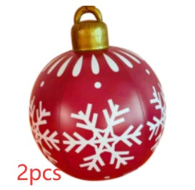 60CM PVC Inflatable Christmas Ornament Ball Outdoor Giant Holiday Decoration