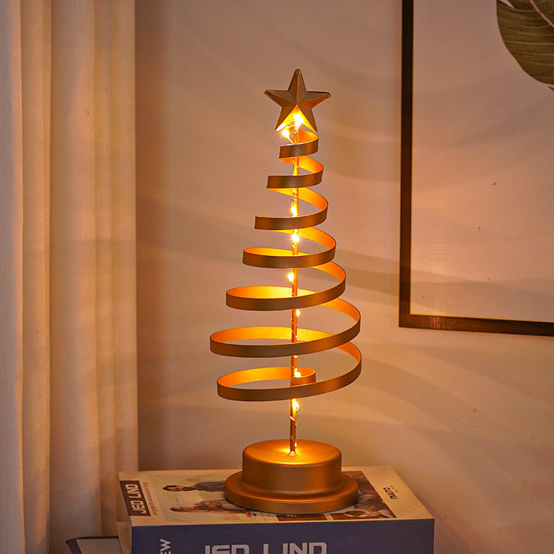 LED Spiral Christmas Tree Table Lamp for Festive Home Décor