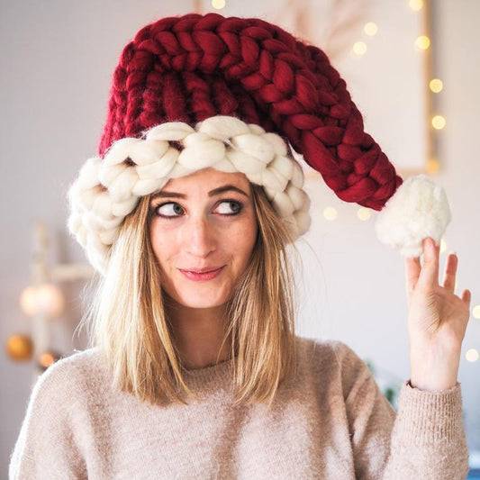 Soft Christmas Plush Pompom Winter Hat for Women Men Child Gift