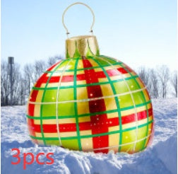 60CM PVC Inflatable Christmas Ornament Ball Outdoor Giant Holiday Decoration