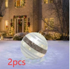 60CM PVC Inflatable Christmas Ornament Ball Outdoor Giant Holiday Decoration