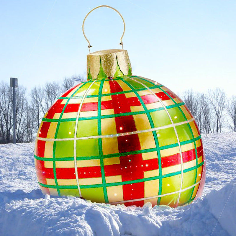 60CM PVC Inflatable Christmas Ornament Ball Outdoor Giant Holiday Decoration
