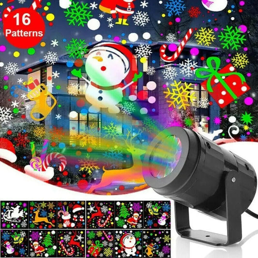 LED Snowflake Projector Light Rotating Christmas Party Outdoor Holiday Decor